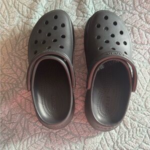 CROCS Black Platform Crocs Size 7
